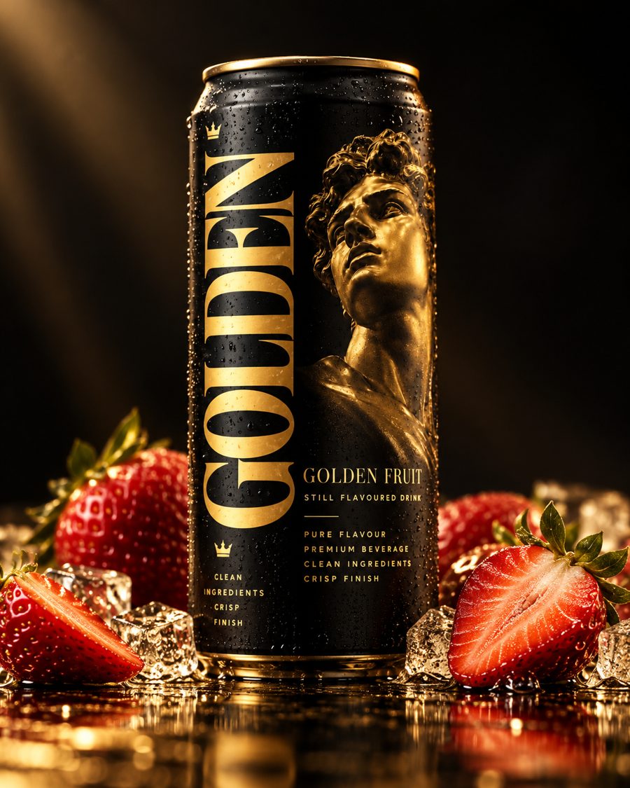 Canette GOLDEN avec des fraises